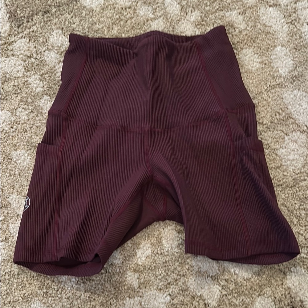 Salty Honey Maroon ripped skater shorts